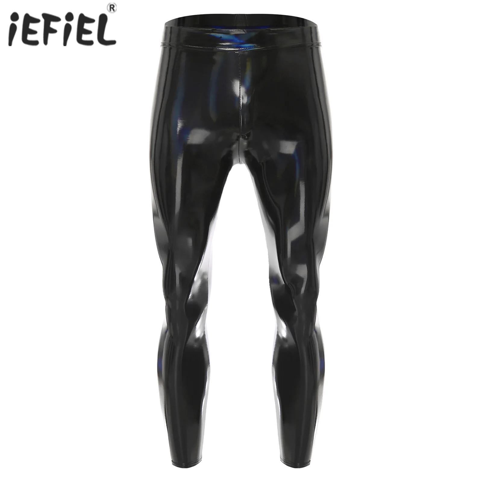 Motorcycle Gear Mens - Męskie czarne rajstopy dyskotekowe spodnie legginsy
