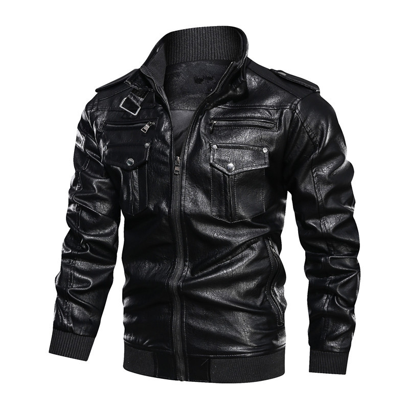 Riding Jacket Leather - Męska kurtka motocyklowa ze skóry PU,