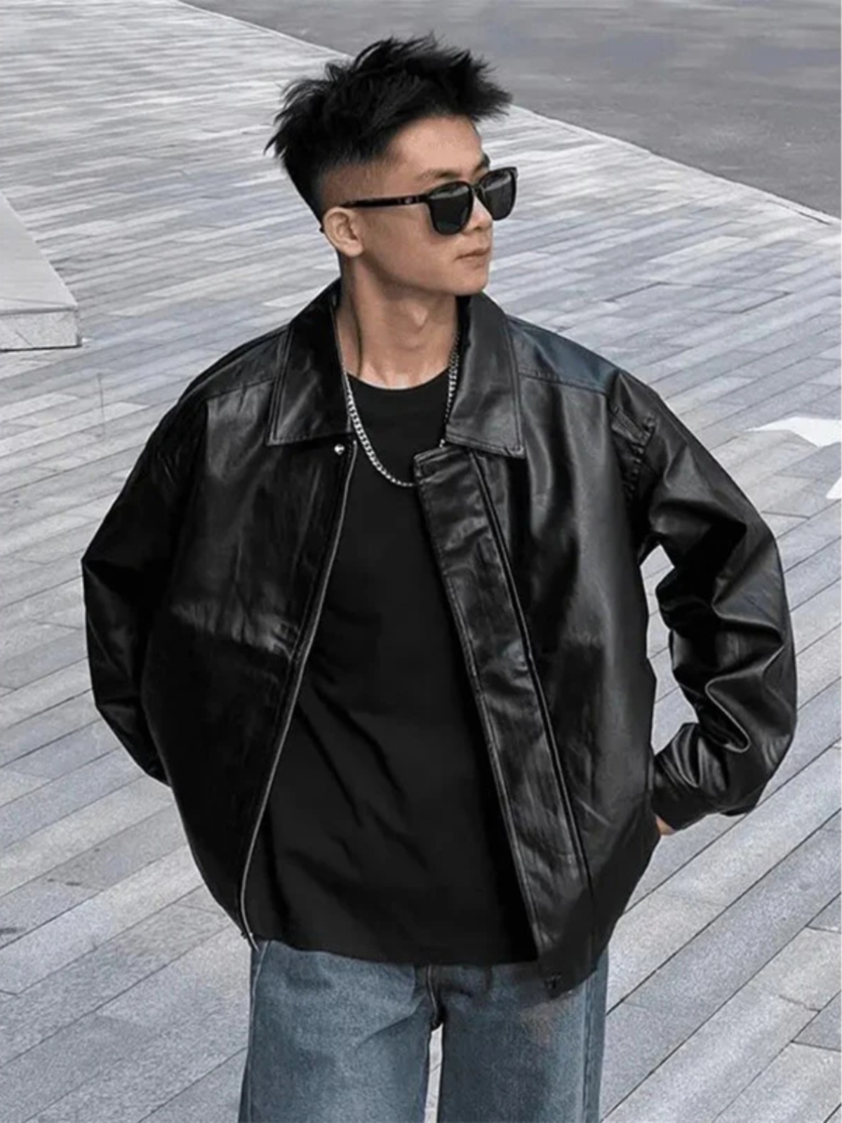 Czarna kurtka męska z ekoskóry – Riding Jacket Leather recenzja i cena