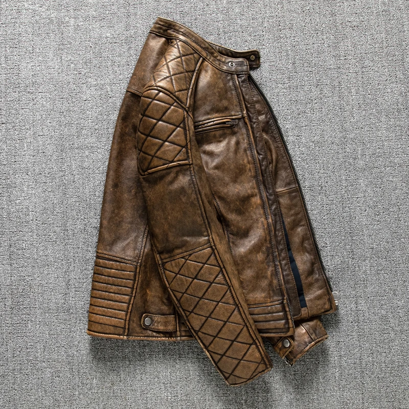 Męska kurtka skórzana vintage, – Riding Jacket Leather recenzja i cena